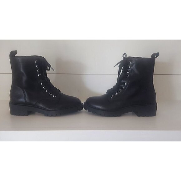 Steve Madden Women's Black Checker Lug Sole Combat Boots/ NWOB, Size 6M - Picture 4 of 9